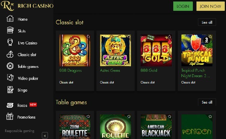 Rich casino games Canada Rich casino games