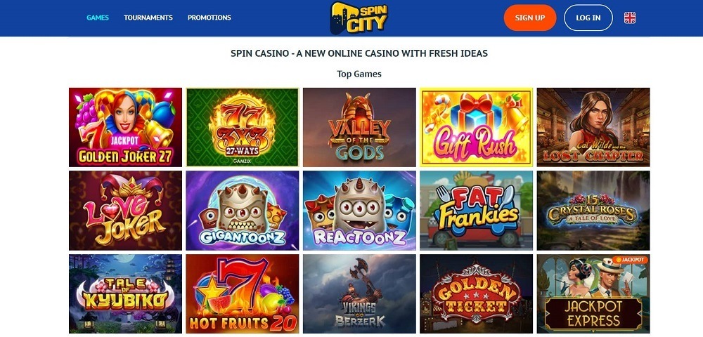 Spin City casino games in Canada