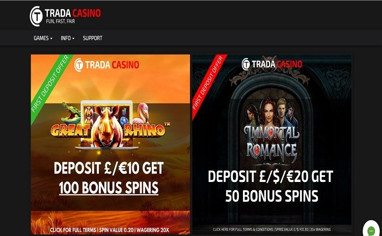 Trada casino bonus code existing players