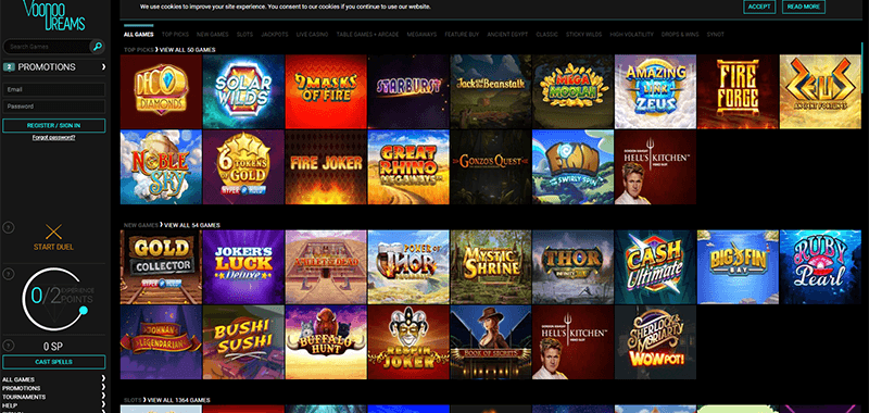 VoodooDreams Casino Canada Cames