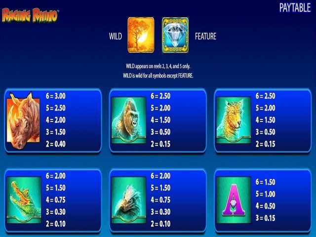 play raging rhino slot free online