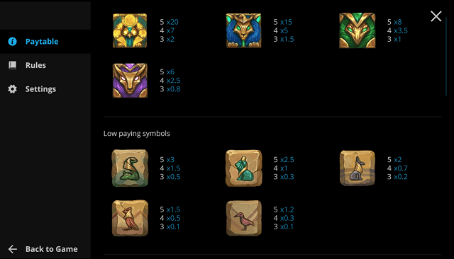 rise-of-horus-paytable Rise of Horus Slot Paytable