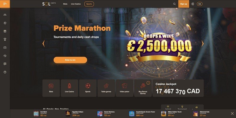 официальный сайт SOL Casino 2022
